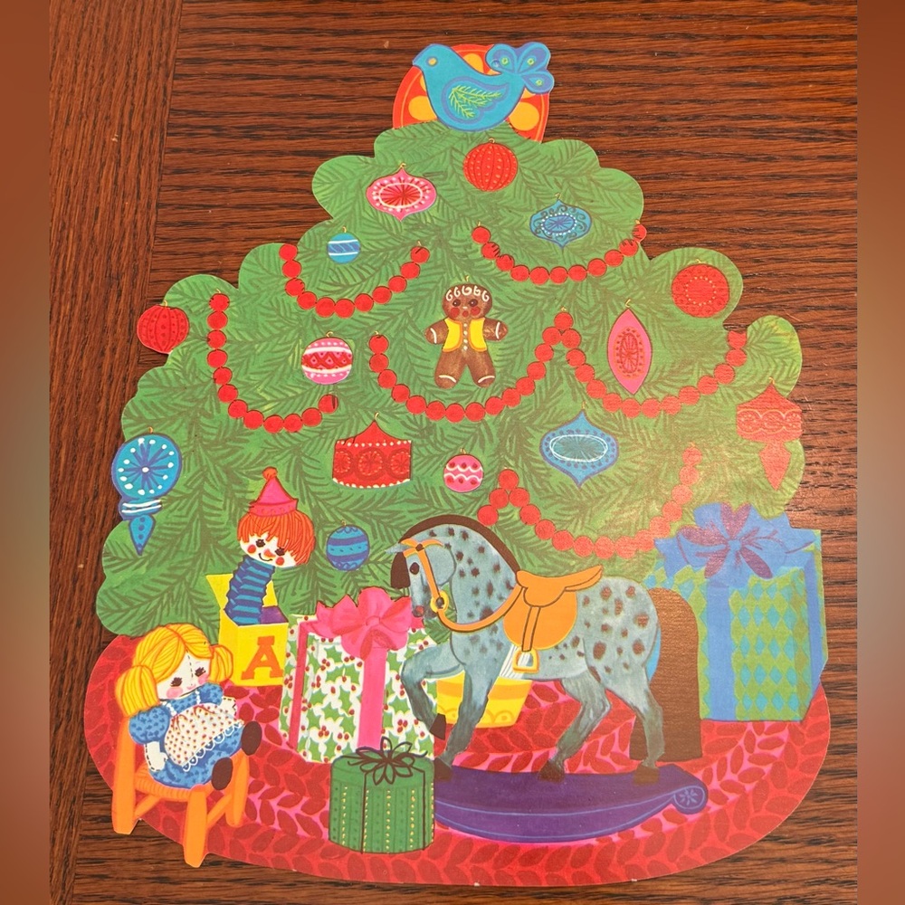 Vintage Christmas Tree Die Cut wall cardboard cutout